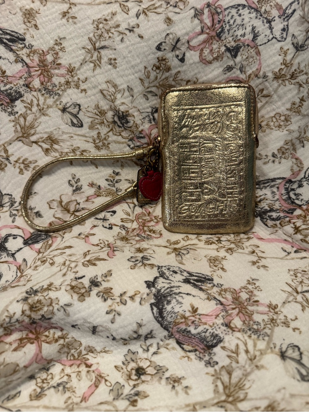 Coach Gold Wristlet Cardholder